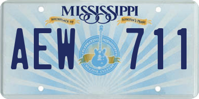 MS license plate AEW711