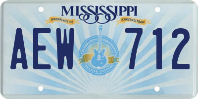 MS license plate AEW712