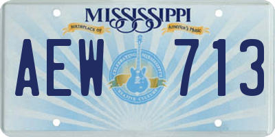MS license plate AEW713