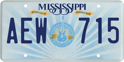 MS license plate AEW715