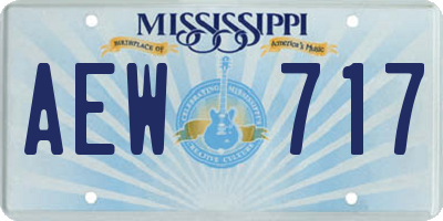 MS license plate AEW717