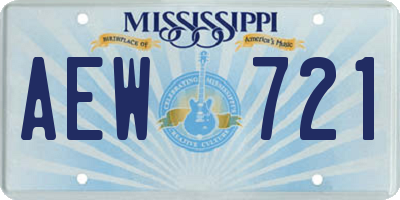MS license plate AEW721
