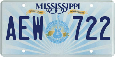 MS license plate AEW722