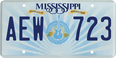 MS license plate AEW723