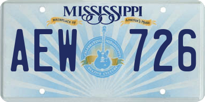 MS license plate AEW726