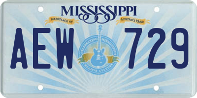 MS license plate AEW729