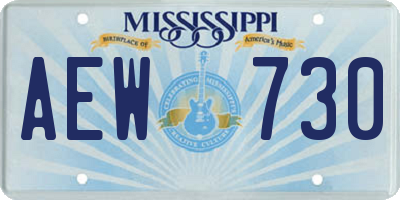 MS license plate AEW730