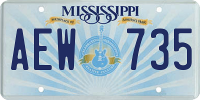 MS license plate AEW735