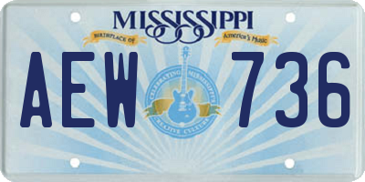 MS license plate AEW736
