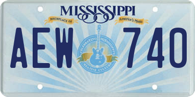 MS license plate AEW740
