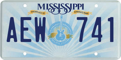 MS license plate AEW741