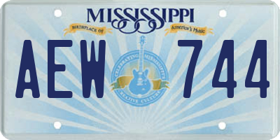 MS license plate AEW744