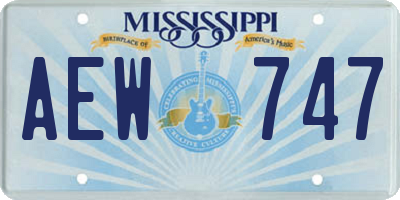 MS license plate AEW747