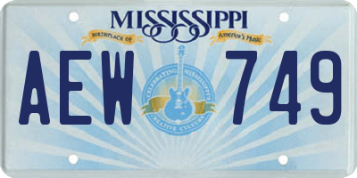 MS license plate AEW749