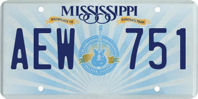 MS license plate AEW751