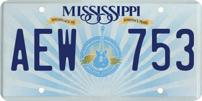 MS license plate AEW753