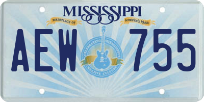 MS license plate AEW755