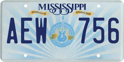 MS license plate AEW756
