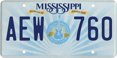 MS license plate AEW760