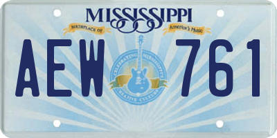 MS license plate AEW761