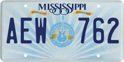 MS license plate AEW762