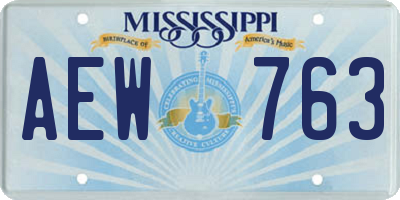 MS license plate AEW763