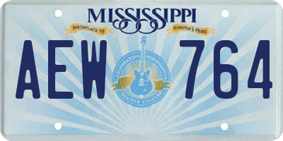 MS license plate AEW764