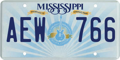 MS license plate AEW766