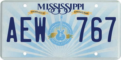 MS license plate AEW767