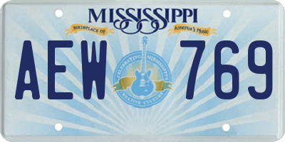 MS license plate AEW769
