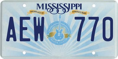 MS license plate AEW770