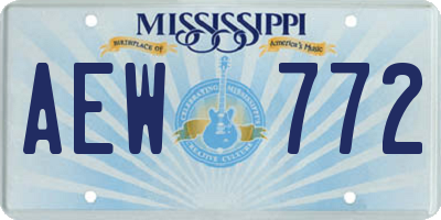 MS license plate AEW772