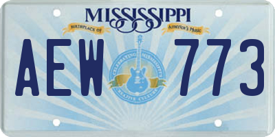 MS license plate AEW773