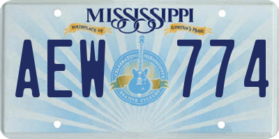 MS license plate AEW774