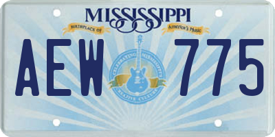 MS license plate AEW775