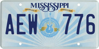 MS license plate AEW776