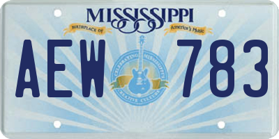 MS license plate AEW783