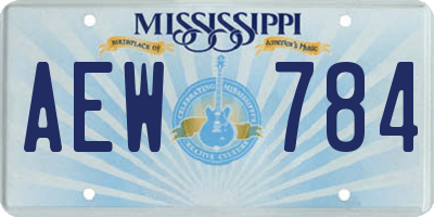 MS license plate AEW784