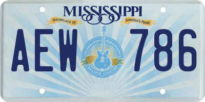 MS license plate AEW786