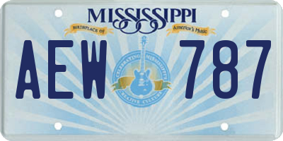 MS license plate AEW787