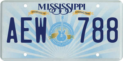 MS license plate AEW788