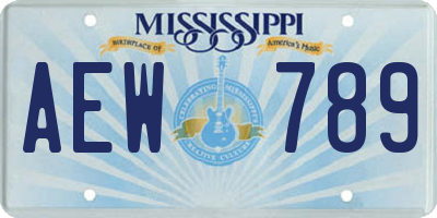 MS license plate AEW789
