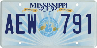 MS license plate AEW791
