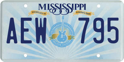 MS license plate AEW795