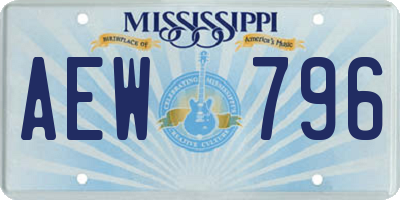 MS license plate AEW796