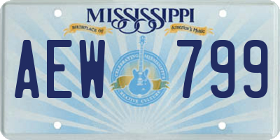 MS license plate AEW799