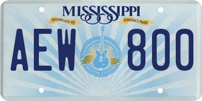 MS license plate AEW800