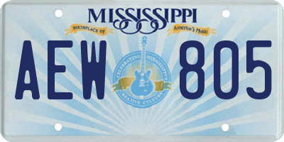 MS license plate AEW805