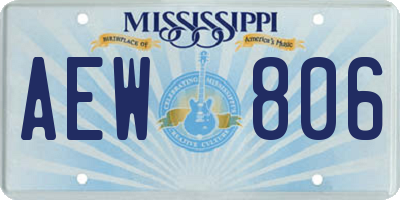 MS license plate AEW806