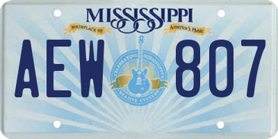 MS license plate AEW807